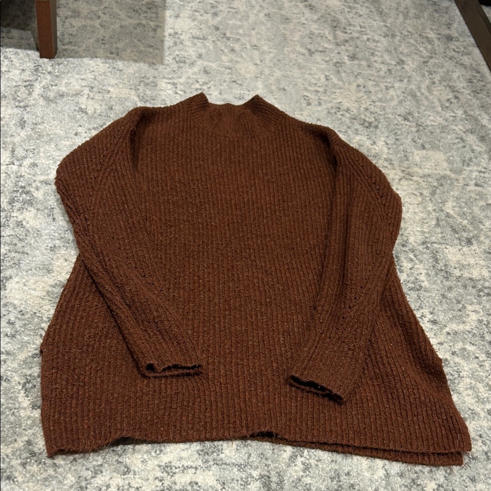 Cozy Brown Knit Sweater Dress
